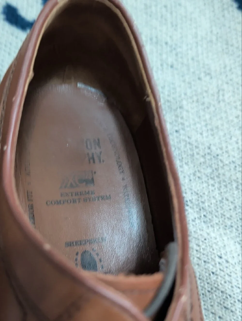 Johnston & Murphy Brown Leather Cap-Toe Derby Shoes - XC4 Size 13D